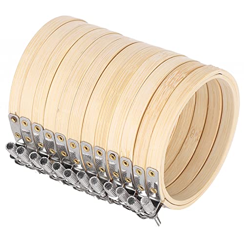 12-teiliges Stickrahmen-Set 9 cm Bambus-Kreis-Kreuzstichrahmen-Reifenring für Stickerei und Kreuzstich 12-teiliges Stickrahmen-Set 9 cm Bambus-Kreis-Kreuzstichrahmen-Reifenring für Stickerei und Kreuzstich von Garosa