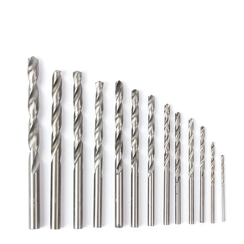 14-teiliges Bohrer-Set, Schnellarbeitsstahl, 135-Grad-Spaltspitze, Spiralbohrer-Bits in Jobber-Länge für Gehärtetes Metall, Gusseisen, Edelstahl, Kunststoff und Holz (13 Stück 14-teiliges Bohrer-Set, Schnellarbeitsstahl, 135-Grad-Spaltspitze, Spiralbohrer-Bits in Jobber-Länge für Gehärtetes Metall, Gusseisen, Edelstahl, Kunststoff und Holz (13 Stück von Garosa