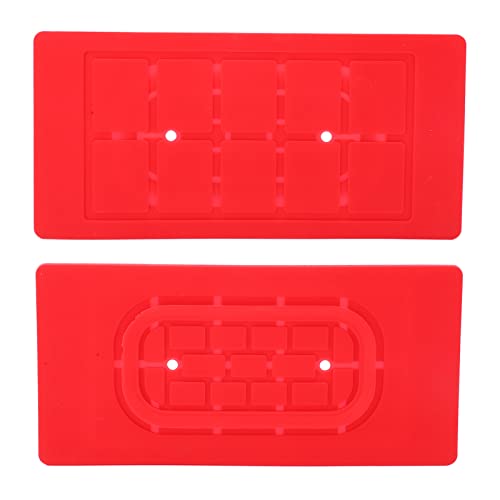 2 Stück Reparaturmatte Silikon-Pad Rutschfeste Starke Saugkraft Hochtemperatur-Wärmeisolierung Schlitz-Design Universelle quadratische Pads Rot für Werkbankwartung von Garosa