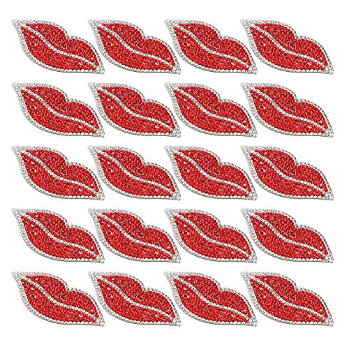 20 Stück rote Lippen Patches, Aufbügeln Patches Nähen auf Rote Pailletten Lippen Patch für DIY gestickte Applique Craft 20 Stück rote Lippen Patches, Aufbügeln Patches Nähen auf Rote Pailletten Lippen Patch für DIY gestickte Applique Craft von Garosa