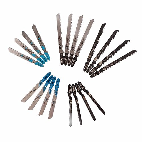 20-Teiliges StichsäGeblatt-Set T118A T118B T118G T218A T111C T119BO T119B HSS Verschiedene StichsäGebläTter mit T-Schaft, Schnelles Schneiden FüR Holz, Metall, Kunststoff, mit Aufbewahrungskoffer von Garosa