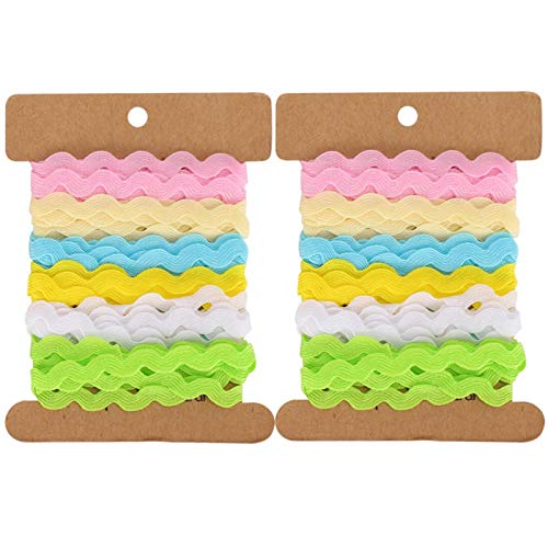 2Pcs Rack Trim Bänder Bunte Zick Zack Band Trim Bänder für DIY Crafts Nähen Geschenkverpackung Dekoration(2) von Garosa
