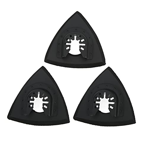 3 Stück Oszillierende Multitool-Schleifpads Universeller Selbstklebender Dreieckiger Schleifpapierhalter Offenes Schleifgestell von Garosa