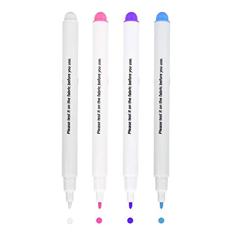 4 teiliger wasserlöschbarer Stoffmarkierungsstift, verschwindende Tinte Temporärer Markierungsstift zum Nähen von Stoffen und Stoffen von Garosa