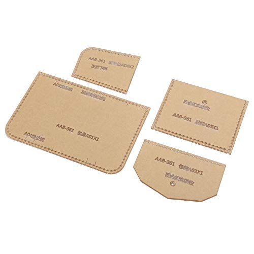 4Pcs Leder Vorlage für Lederarbeiten, Acryl Brieftasche Vorlage Schablone Vorlage Zeichnungen Set Leder Hand Craft DIY Tool von Garosa