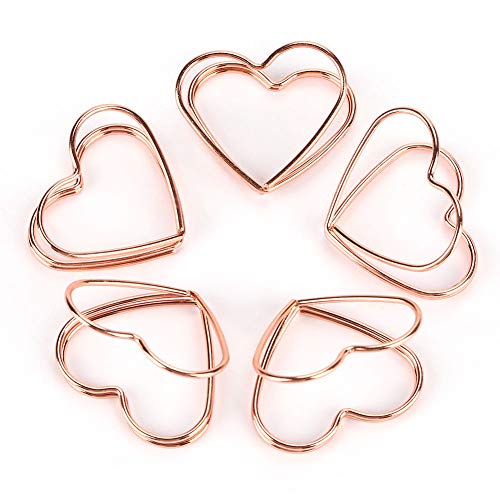 5 stücke Büroklammern Rose Gold Farbe Metall Galvanik Herzform Lesezeichen Kennzeichnung Clips für Office School Home von Garosa