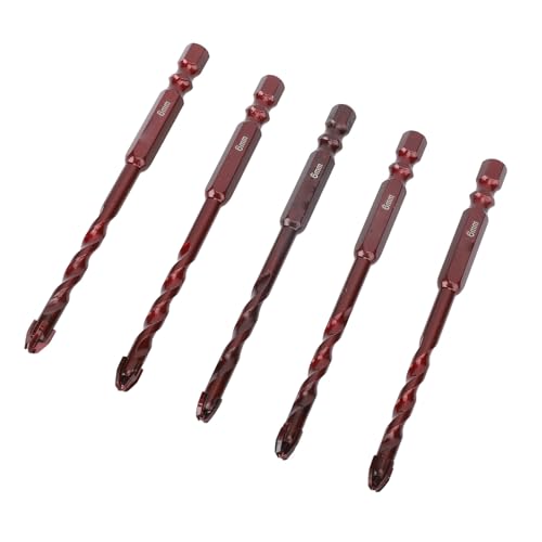 6 Mm Wolfram -Stahllegierung Mauerwerk Bohrer, Hohe Härte Beton Ziegelbit Set für Fliesenglas Keramikholz, Sechskantschab von Garosa