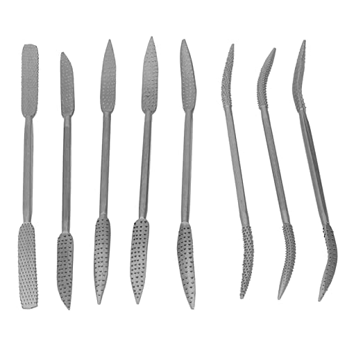 8PCS Holzfeilen und Raspeln, doppelseitiges Riffler-Holzraspel-Feilen-Set Riffler-Feilen-Set Holzfeilen für die Holzbearbeitung von Garosa