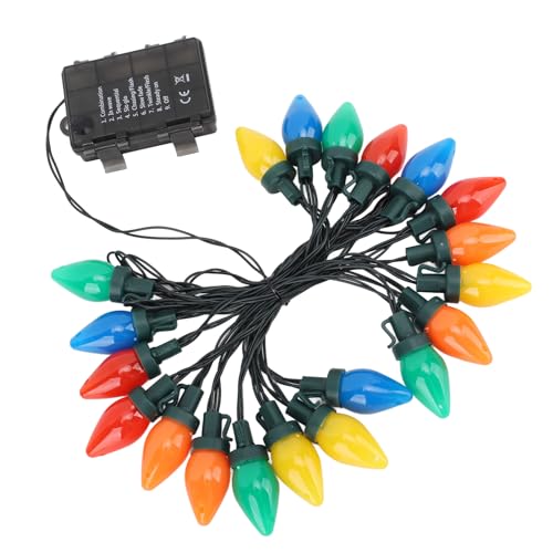 C9 Weihnachts-Lichterkette, Mehrfarbig, Erdbeer-Lichterkette, 16,4 Fuß, 20 LEDs, Wasserdicht, Bunte LED-Lichter für Draußen, Drinnen, Hof, Zuhause, Party, Hochzeit, Dekoration C9 Weihnachts-Lichterkette, Mehrfarbig, Erdbeer-Lichterkette, 16,4 Fuß, 20 LEDs, Wasserdicht, Bunte LED-Lichter für Draußen, Drinnen, Hof, Zuhause, Party, Hochzeit, Dekoration von Garosa