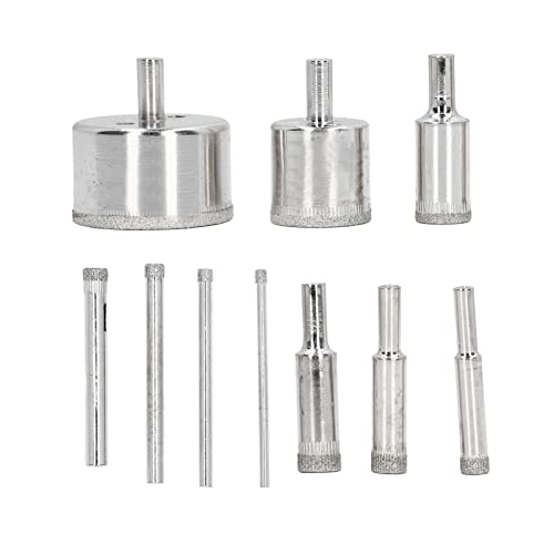 Diamant-Bohrer Scharfes Set 3-50mm Schnell Bohren Hochglanz-Stabile Klemmung Groß Geschnitten für Glas, Marmor, Keramik, PVC mit Lager Kalenderohne Bruch Griff von Garosa