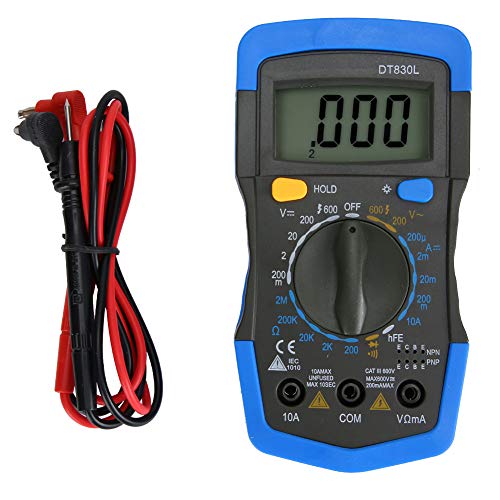 Digital Mini Multimeter Tragbarer Handheld mit Blauer Hintergrundbeleuchtung, Messen Sie AC/DC -Spannungsstrom -Widerstand Diodentransistor, für Elektriker Studenten DIYERS von Garosa