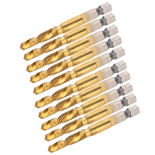 Effizient, 10pcs Hex Shank Schraubhahn M6 Bohrer Hartstahl, Beschichtetes Spiralflöte -Wasserhahn für Verschiedene Metalle Effizient, 10pcs Hex Shank Schraubhahn M6 Bohrer Hartstahl, Beschichtetes Spiralflöte -Wasserhahn für Verschiedene Metalle von Garosa