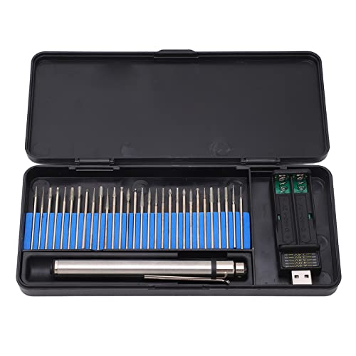 Garosa Elektrischer Gravierstift, Wiederaufladbarer USB-Mini-Mikro-Profi-Gravierer, 3-Gang-5-V-Akku-Drehwerkzeug für Schmuck, Holz, Metall, Glas, Stein, Kunststoff Garosa Elektrischer Gravierstift, Wiederaufladbarer USB-Mini-Mikro-Profi-Gravierer, 3-Gang-5-V-Akku-Drehwerkzeug für Schmuck, Holz, Metall, Glas, Stein, Kunststoff von Garosa