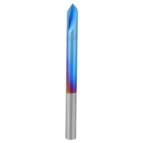 Fasenfräser, Blau Nano Beschichtung Wolfram Stahl Hartmetall Fräser 90 Grad 2 Flöte Fasenfräser Nut Fräser für Werkzeugmaschinen und Anfasen(4 x 50mm) von Garosa