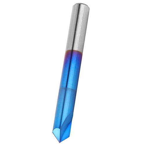 Fasenfräser, Blau Nano Beschichtung Wolfram Stahl Hartmetall Fräser 90 Grad 2 Flöte Fasenfräser Nut Fräser für Werkzeugmaschinen und Anfasen(6 x 50mm) von Garosa