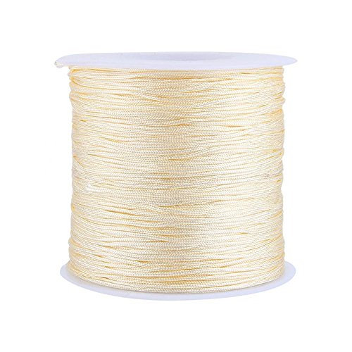 20 Farben 100 m x 0,8 mm Rattail Satin Nylon Trim Gewachste Baumwollschnur Kordel Chinesischer Knoten für DIY Halskette Armband Aufreihmaterialien Beige von Garosa