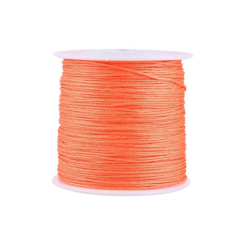 GLOGLOW 20 Farben 100 m x 0,8 mm Rattail Satin Nylon Trim Kordel Chinesischer Knoten für Halskette Armband Aufreihmaterialien Orange von Garosa