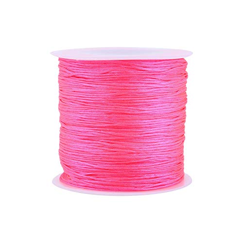 20 Farben 100 m x 0,8 mm Rattail Satin Nylon Trim Kordel Chinesischer Knoten für Halskette Armband Perlen DIY Handwerk Bastel Schmuckherstellung Aufreihmaterialien Shiny Pink von Garosa