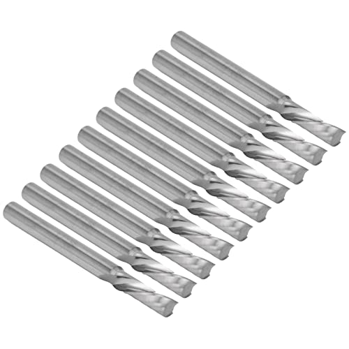 Garosa 10pcs 2,0 Mm Endmühlenschneider Großer Spiralchip -Entfernungsraum, Wolframstahl, Schnitzen, Schneiden, Gravieren, Mahlen in Holz, Acryl, Kunststoff, PVC, MDF, Nylon, (Einzelklinge) von Garosa