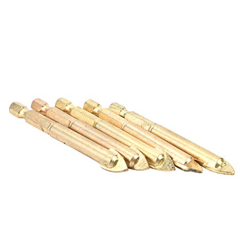 Garosa 10pcs Carbid Hex Shank Dreieck Speerkopfbohrer Rostschutz für Keramikfliesen -Glas Holz Plastikbohrwerkzeug mit Aufbewahrungsbox (5-Pack, hexagonales Einsatz 10 mm) von Garosa
