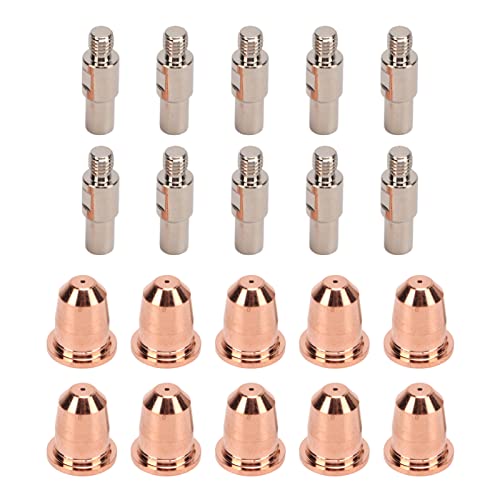 Garosa 20 STÜCKE Elektrodenspitze DüSe 0,8 Mm 0,03 Zoll Hohe HäRte Messing Plasmabrenner Verbrauchsmaterial ElektrodendüSen Cups Kit Extended Cutting FüR Trafimet S45 von Garosa