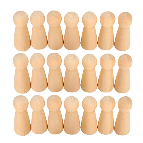 Garosa 20pcs Wood Peg Dolls Natürliche unvollendete Holzfiguren für Kunstmalerei, DIY Handwerk, Home Decorative Doll von Garosa