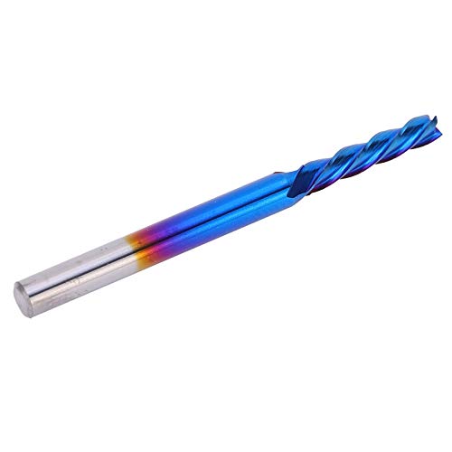 Garosa 4flute End Mill Tungstenstahl Nanoblau -Beschichtung CNC Gerade Grifffräsenschneider für Verarbeitungsflugzeuge, Schritte, Rillen auf Fräsmaschinen (3.175 * 2.5 * 12) von Garosa