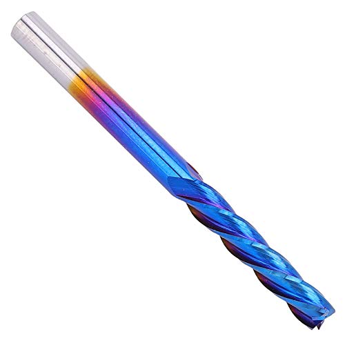 Garosa 4flute End Mill Tungstenstahl Nanoblau -Beschichtung CNC Gerade Grifffräsenschneider für Verarbeitungsflugzeuge, Schritte, Rillen auf Fräsmaschinen (3.175 * 3.175 * 17) von Garosa