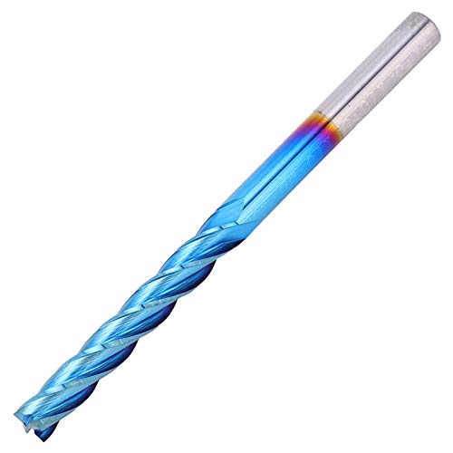 Garosa 4flute End Mill Tungstenstahl Nanoblau -Beschichtung CNC Gerade Grifffräsenschneider für Verarbeitungsflugzeuge, Schritte, Rillen auf Fräsmaschinen (3.175 * 3.175 * 22) von Garosa