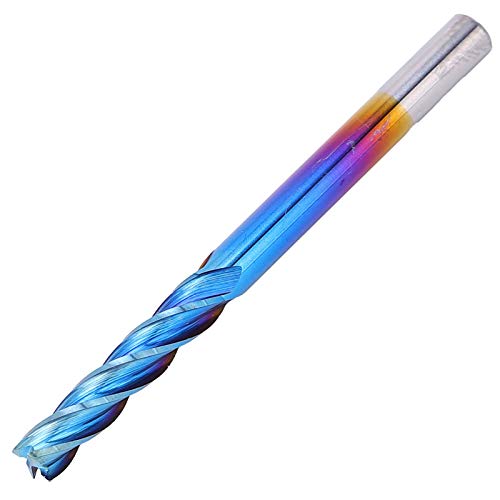 Garosa 4flute End Mill Tungstenstahl Nanoblau -Beschichtung CNC Gerade Grifffräsenschneider für Verarbeitungsflugzeuge, Schritte, Rillen auf Fräsmaschinen (3.175 * 3.175 * 25) von Garosa