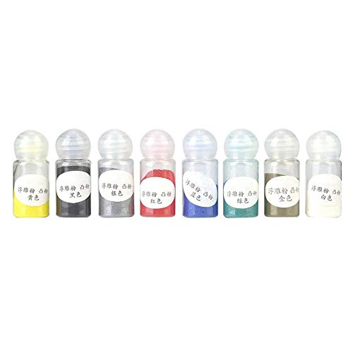 Garosa 8 Stück Prägepulver Bundle Set Scrapbooking Dekoration Papier Craft Mehrfarbiges Prägepulver 10ml/Flasche von Garosa