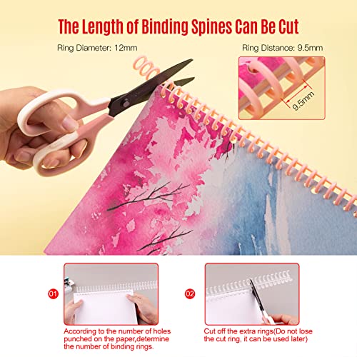 Garosa A4 A5 A6 Plastik 30-Loch-Bindungsringe für -Notebook-Album, 10pcs 12-mm-Bindemittel-Stacheln, 85 Blätter Kapazität, 6 9 20 26 30 Lochbindung für Büroschulenzubehör (10PCS) von Garosa