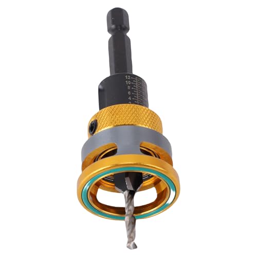 Garosa Countersink -Bohrer Bit Set Kohlenstoffstahl -Hex -Schaft mit Einstellbarer Stop mit Niedriger Reibung für Holzsperrholz MDF Trockenbauplastikplatten Plastikplatten von Garosa