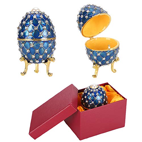 Garosa Eierförmige Schmuckschatulle, emaillierte Faberge Schmuckschatulle im Eierstil mit Geschenkbox Home Decorative Crafts Garosa Eierförmige Schmuckschatulle, emaillierte Faberge Schmuckschatulle im Eierstil mit Geschenkbox Home Decorative Crafts von Garosa