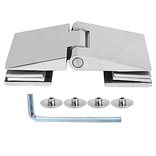 Garosa Glastürscharnier, Abgeschrägte Doppelseitige Duschtürscharniere Edelstahl Schwerlast-Glastür-Schrank-Vitrine-Schrank-Tor-Klemme Ersatzteile für 8-12 Mm Glas,Türscharniere/Scharniere von Garosa