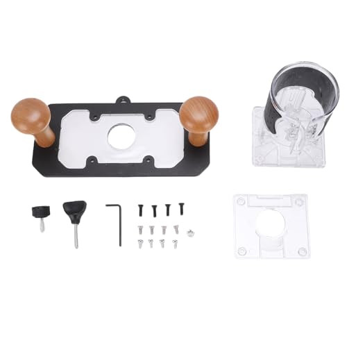 Garosa Holzbearbeitungs-Router-Basis, Sicheres Transparentes Design, 2 in 1, Unsichtbarer Verschluss, Schlitz Halterung für 63,5, 65mm Trimmer, mit Staub Sicherem Loch für Schrank von Garosa