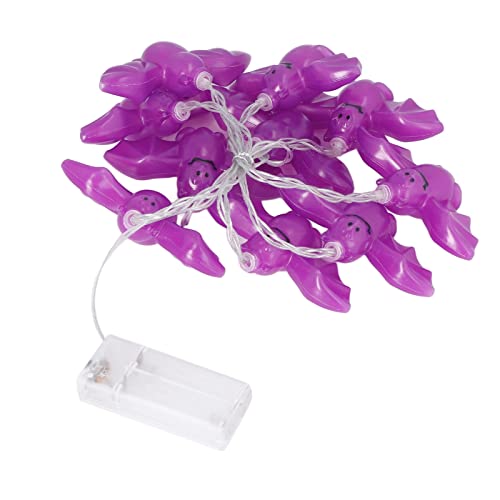 Garosa LED-Fledermaus-Lichterkette 1,5 M Halloween-Lichterkette 3D-Fledermausform Batteriebetrieben FüR Halloween-Weihnachtsdekoration von Garosa