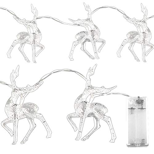 Garosa Weihnachtsbeleuchtung Rentier Lichterketten LED Farblichterkette Elch Kleiner Leuchtturm Raum Weihnachtstag Dekoratives Licht für die Dekoration von Einkaufszentren zu Hause von Garosa