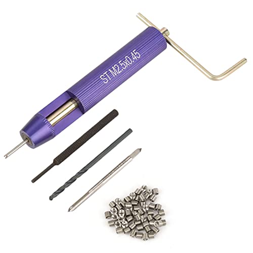 Gewindereparatur-Kit, 50 Stück M2.5 x 2D-Edelstahl-Spiraldraht Schraubengewindeschrauben-Gewindeeinsätze Handwerkzeugsatz für die automatische Reparatur,Umfassendes Werkzeugset von Garosa