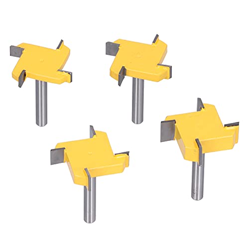 Glattes Aussehen Schnittabflachungs-Router Bit 1/4in Shank, 45# Kohlenstoffstahl, Starker Abrieb, Hohe Festigkeit, Präzisionsdesign, Hitzebeständige PTFE-Beschichtung, Geeignet Zum Schneiden Geeignet von Garosa