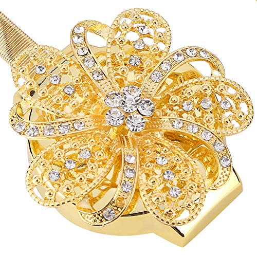 Magnetische Kristall Blume Vorhang Clip Raffhalter Gürtel Halter Stretch für Haus Büro Dekoration(Golden) von Garosa