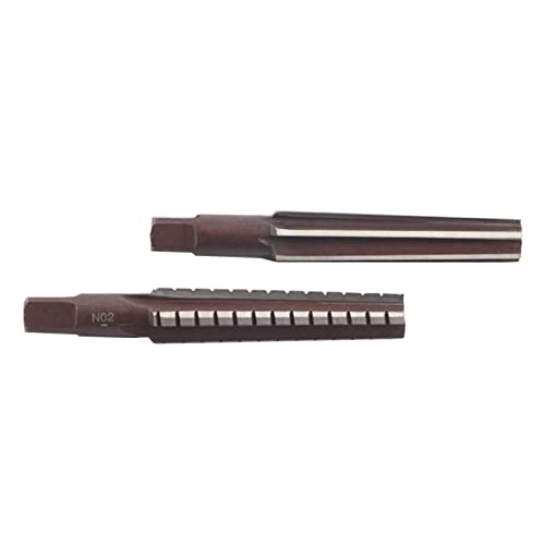 Morse Taper Reamer, 2PCS Grobe Feine Morse Taper Reamer Hoch Kohlenstoff Stahl Gerade Schaft Hand Verjüngende Reibahle, Hands Eifer (MT2# grobes Scharnier + feines Scharnier) von Garosa