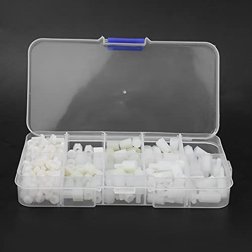 Nylon Beständiger Nussschraubenbündel Einfach zu Bedienend und Gut Geschützt für Hobbyisten, 300 PCs Nylon-Standoff für Elektronische Geräte (Weiße M3-Nylonschrauben, 300 Stück/Karton) von Garosa