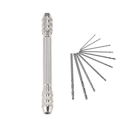 Professionelles Mini-Handbohrer-Set Hochgeschwindigkeits-Stahl-Bohrer-Bit-Doppel-Chick-Bohrer Bithalter Zum Schnitzen von DIY-Gravieren 10 Prozent von Garosa