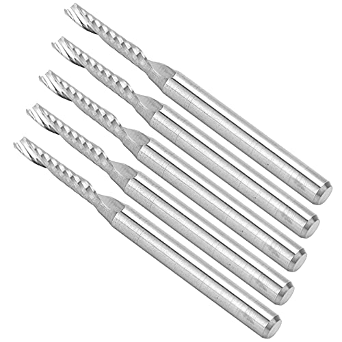 Spiraler Wolframstahl Einer Flöte -Fräser für Holzschnitzen - Hohe Härte und Verschleißfestigkeit 5pcs CNC Endmühlen von Garosa