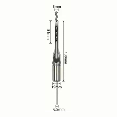 Square Hole Mortiser Drill Bohrer Hohe Sicherheit Holzbearbeitungswerkzeug für Stabilität auf Tenon Machine für -Enthusiasten (8 mm / 0,31 Zoll) von Garosa
