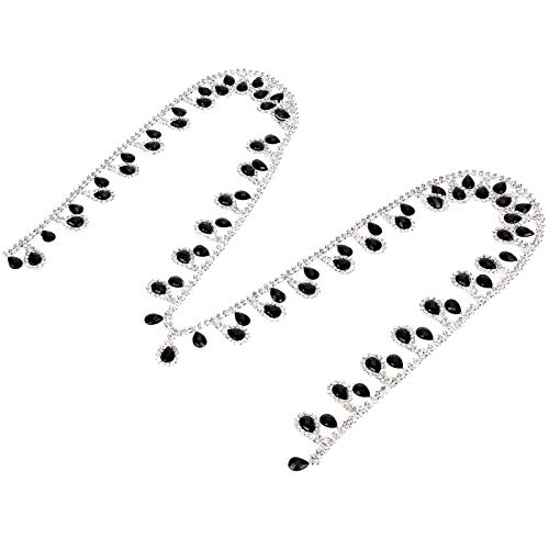 Quaste Kette, Schwarz Glas Drop Anhänger Halskette für DIY Fransenbesatz Kleidungsstück Dekor Quaste Kette, Schwarz Glas Drop Anhänger Halskette für DIY Fransenbesatz Kleidungsstück Dekor von Garosa