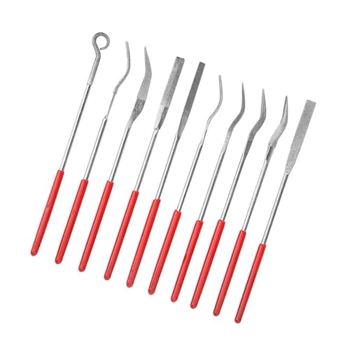 Verschiedenes Diamantfeilen-Set, Flache Nadel, Quadratisch, Runde Form, Gewehrfeilen, Schleiffeile, Hardware-Werkzeuge, Handliches, Gebogenes Feilenwerkzeug für Metall- und von Garosa