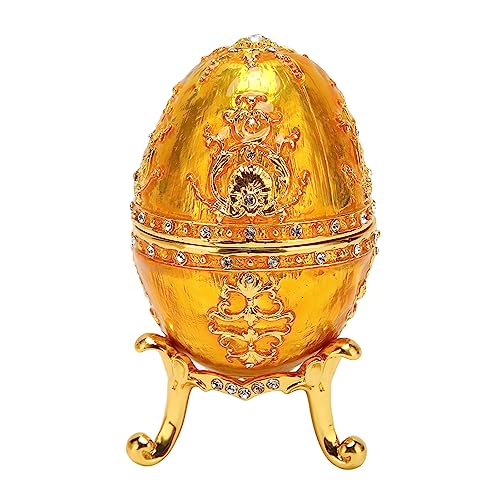 Garsent Eier-Schmuckkästchen Im Vintage-Fabergé-Stil – Einzigartige Handbemalte Emaillierte Schmuckschatulle, Sammlerstück in Limitierter Auflage, Eiförmige Schmuckschatulle, Gold Garsent Eier-Schmuckkästchen Im Vintage-Fabergé-Stil – Einzigartige Handbemalte Emaillierte Schmuckschatulle, Sammlerstück in Limitierter Auflage, Eiförmige Schmuckschatulle, Gold von Garsent