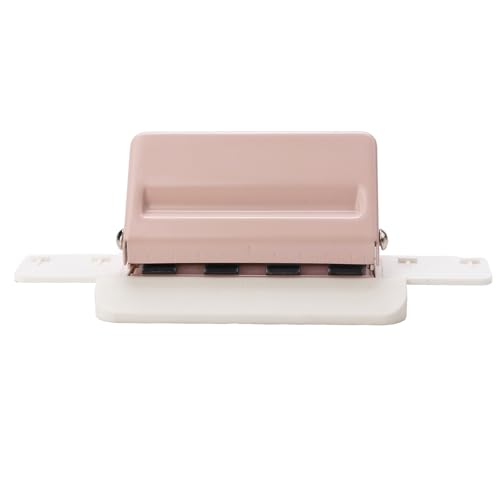 Garsent Hole Punch, Pilz 4 Löcher Puncher, Handheld DIY -Papierschneider mit Lineal, 3 Blätter Kapazität, Loser Blattpapier Puncher für Büro -Home -School -Schüler Vorräte (PINK) von Garsent